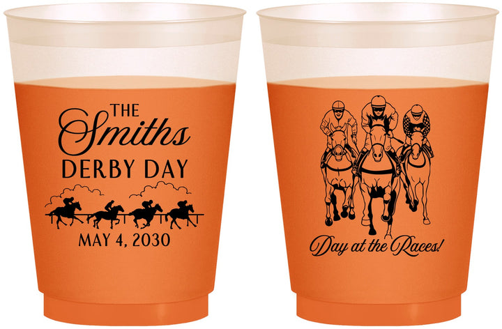 Custom Derby Day 16 oz Color Changing Frosted Cups - Day At The Races | 320009
