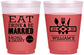 Custom Wedding 16 oz Color Changing Frosted Cups - Eat Drink Be Married | 324