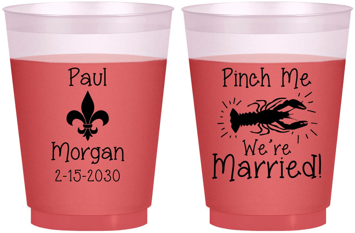 Custom Wedding 16 oz Color Changing Frosted Cups - Crawfish Boil | 330