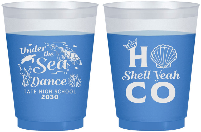 Custom Homecoming 16 oz Color Changing Frosted Cups - Hoco Under The Sea | 330003