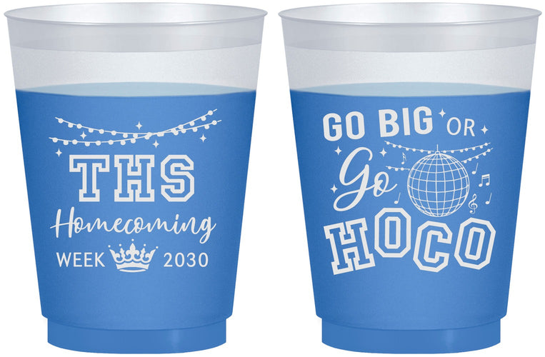 Custom Homecoming 16 oz Color Changing Frosted Cups - Big Or Go Hoco | 330004