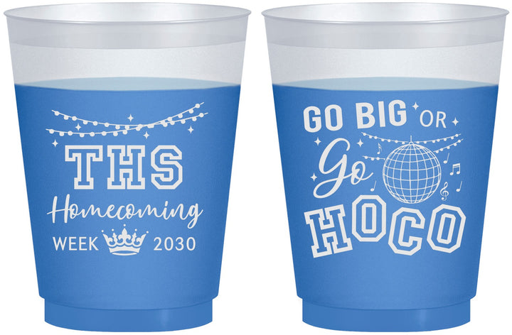 Custom Homecoming 16 oz Color Changing Frosted Cups - Big Or Go Hoco | 330004