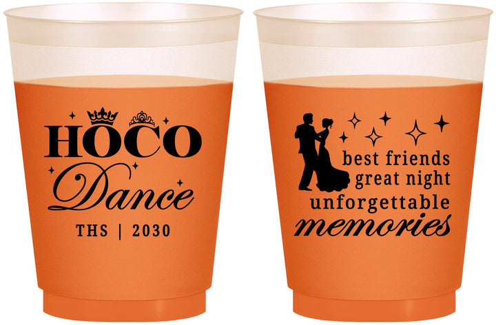 Custom Homecoming 16 oz Color Changing Frosted Cups - Hoco Dance | 330007