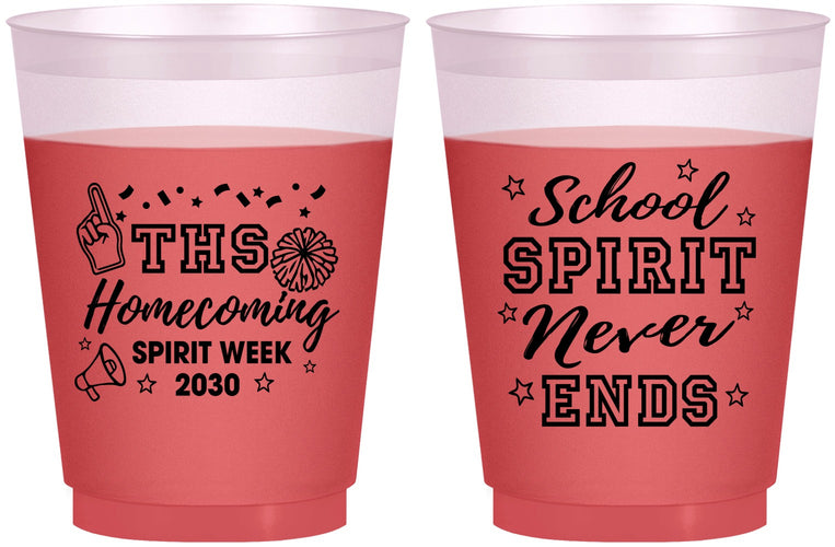 Custom Homecoming 16 oz Color Changing Frosted Cups - Spirit Week | 330011