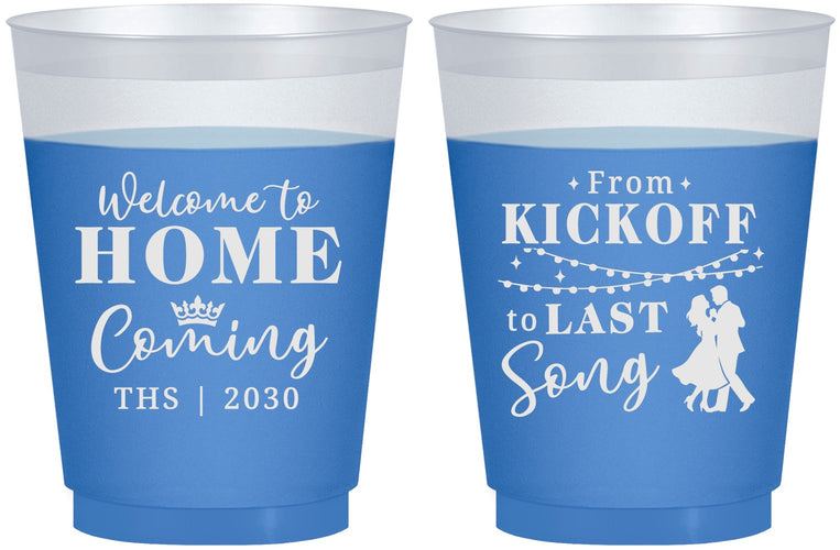 Custom Homecoming 16 oz Color Changing Frosted Cups - From Kickoff To Last Song | 330018