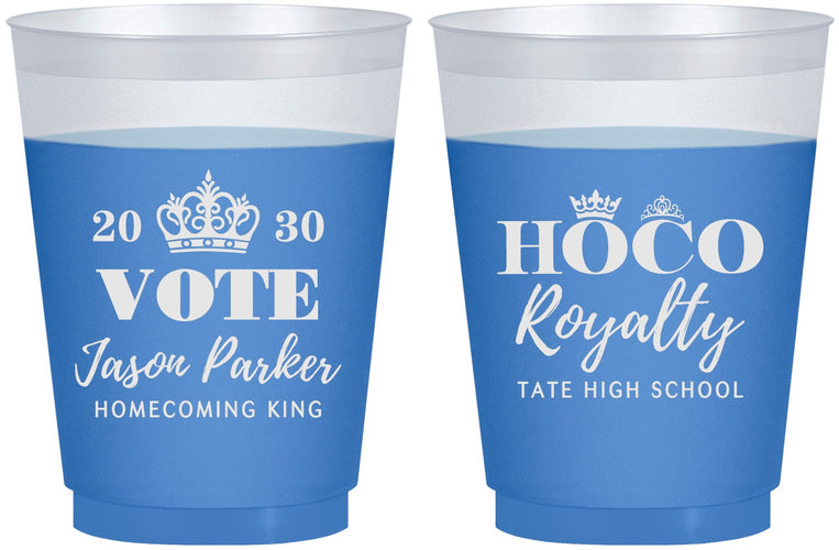 Custom Homecoming 16 oz Color Changing Frosted Cups - Hoco King Vote | 330021