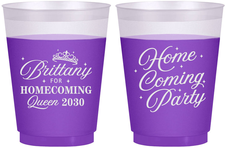 Custom Homecoming 16 oz Color Changing Frosted Cups - Hoco Queen Vote | 330022