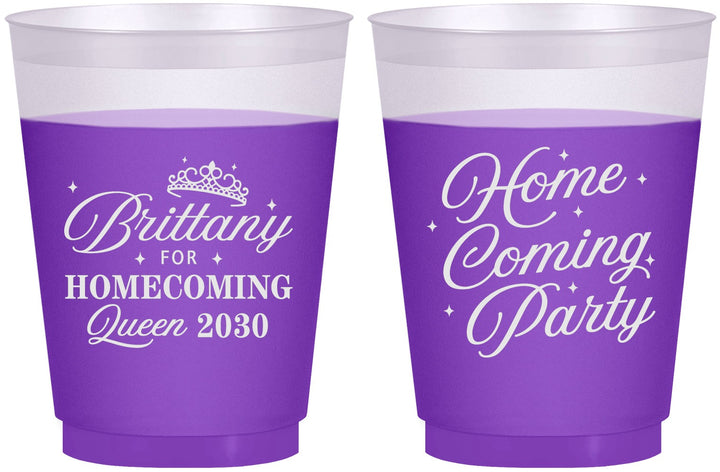 Custom Homecoming 16 oz Color Changing Frosted Cups - Hoco Queen Vote | 330022