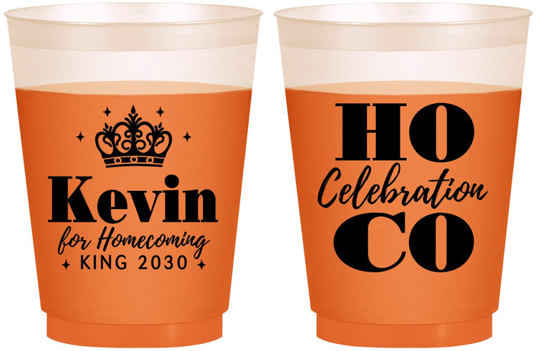 Custom Homecoming 16 oz Color Changing Frosted Cups - Hoco King Vote | 330023