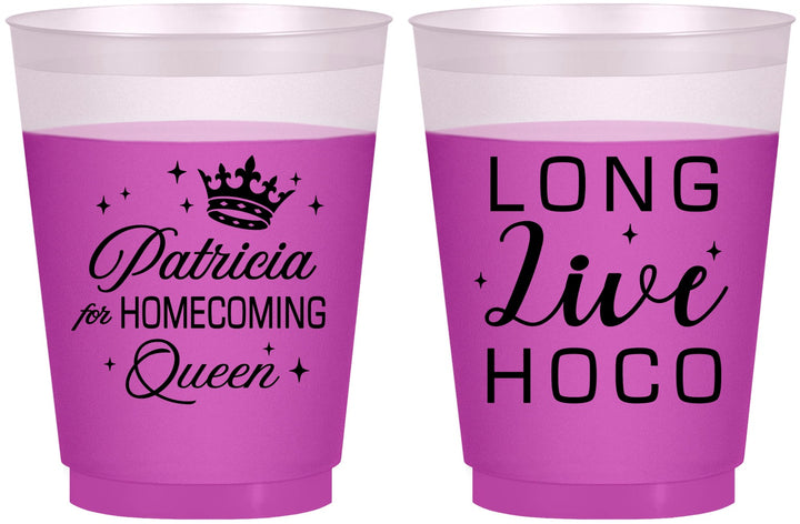 Custom Homecoming 16 oz Color Changing Frosted Cups - Hoco Queen Vote | 330026