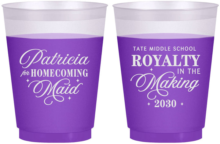Custom Homecoming 16 oz Color Changing Frosted Cups - Hoco Maid Vote | 330028