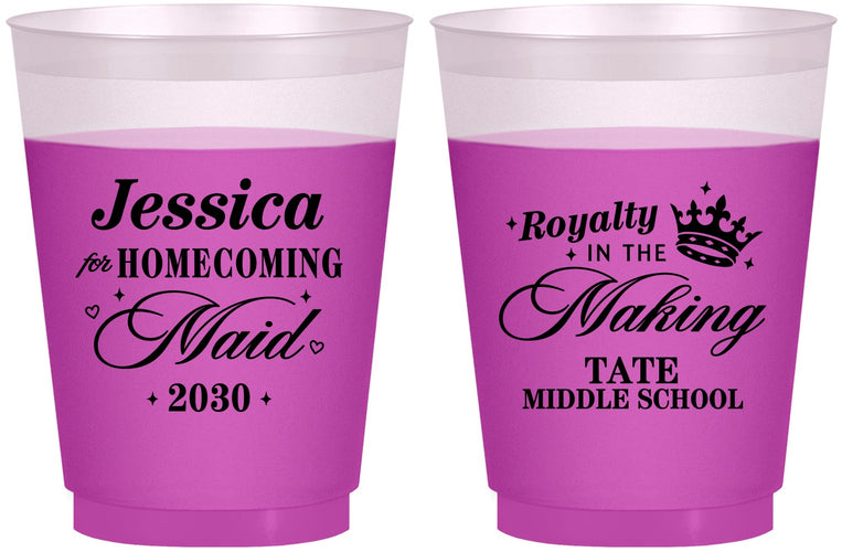 Custom Homecoming 16 oz Color Changing Frosted Cups - Hoco Maid Vote | 330029