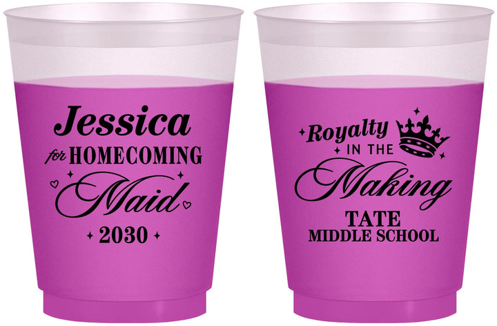 Custom Homecoming 16 oz Color Changing Frosted Cups - Hoco Maid Vote | 330029