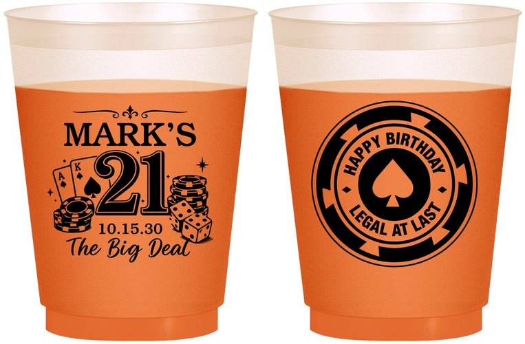 Custom 21st Birthday 16 oz Color Changing Frosted Cups - Legal At Last Vegas | 340004