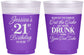 Custom 21st Birthday 16 oz Color Changing Frosted Cups - Candles Cake Drunk | 340010
