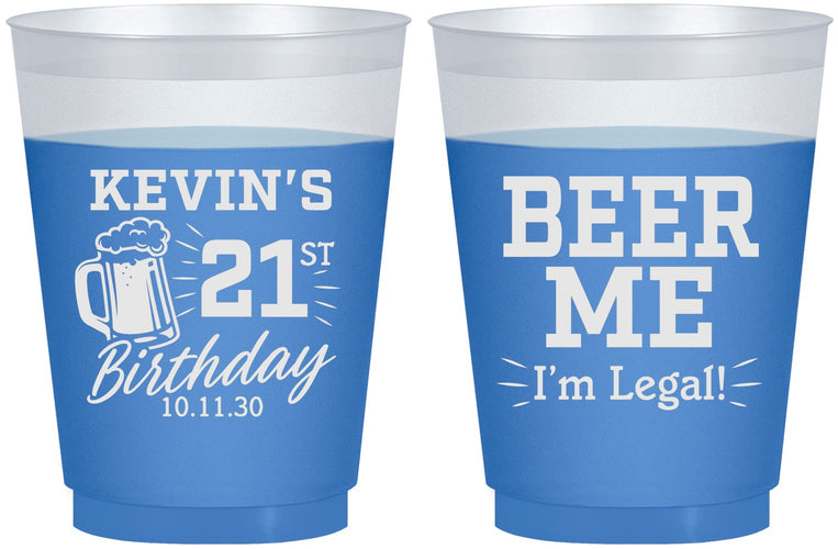 Custom 21st Birthday 16 oz Color Changing Frosted Cups - Beer Me I Am Legal | 340014