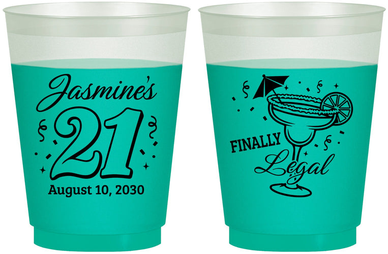 Custom 21st Birthday 16 oz Color Changing Frosted Cups - Finally Legal | 340018