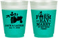 Custom Wedding 16 oz Color Changing Frosted Cups - Left The Farm Tractor | 347