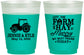 Custom Wedding 16 oz Color Changing Frosted Cups - Left The Farm Tractor | 351