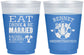 Custom Wedding 16 oz Color Changing Frosted Cups - Eat Drink Be Married | 367