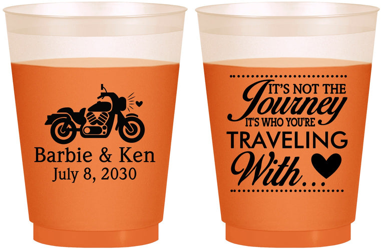 Custom Wedding 16 oz Color Changing Frosted Cups - Journey Traveling With | 388