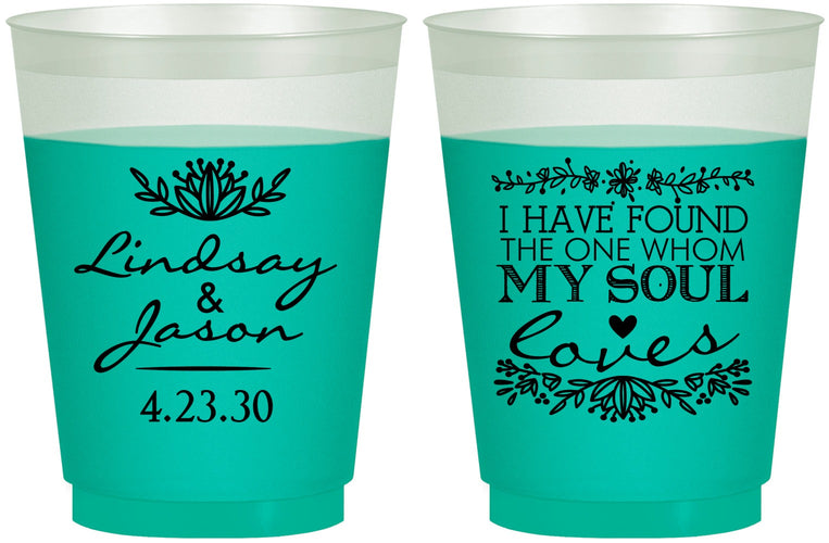 Custom Wedding 16 oz Color Changing Frosted Cups - Found My Soul | 390