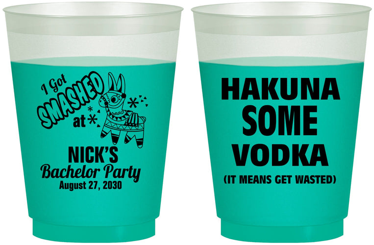 Custom Bachelor Party 16 oz Color Changing Frosted Cups - Fiesta Mexican | 40004
