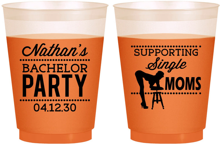Custom Bachelor Party 16 oz Color Changing Frosted Cups - Strip Club | 40006