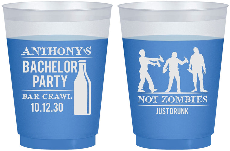 Custom Bachelor Party 16 oz Color Changing Frosted Cups - Bar Crawl | 40010
