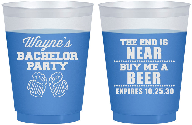 Custom Bachelor Party 16 oz Color Changing Frosted Cups - Beer | 40014