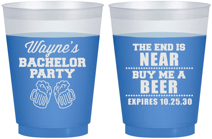 Custom Bachelor Party 16 oz Color Changing Frosted Cups - Beer | 40014