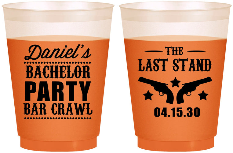 Custom Bachelor Party 16 oz Color Changing Frosted Cups - The Last Stand | 40016