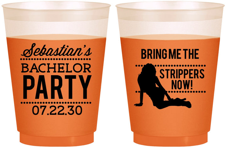 Custom Bachelor Party 16 oz Color Changing Frosted Cups - Strip Club | 40017