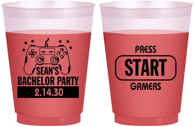 Custom Bachelor Party 16 oz Color Changing Frosted Cups - Video Games | 40018