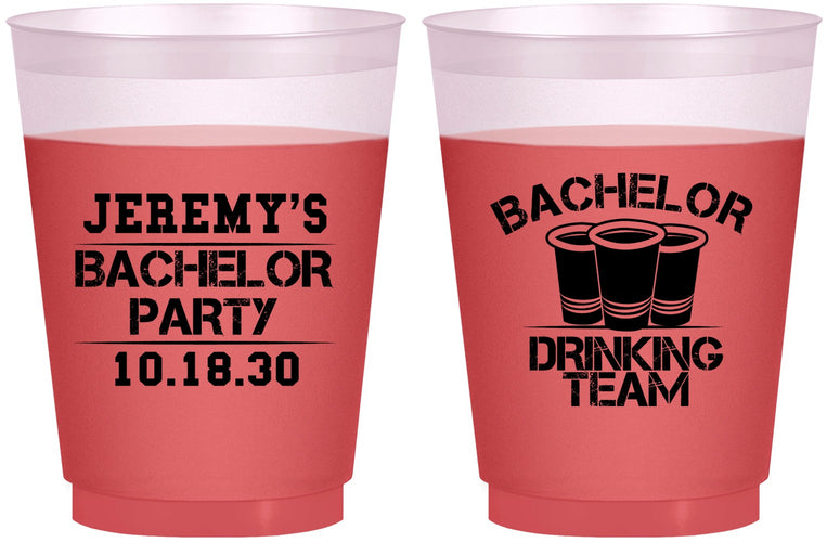 Custom Bachelor Party 16 oz Color Changing Frosted Cups - Drinking Team | 40020