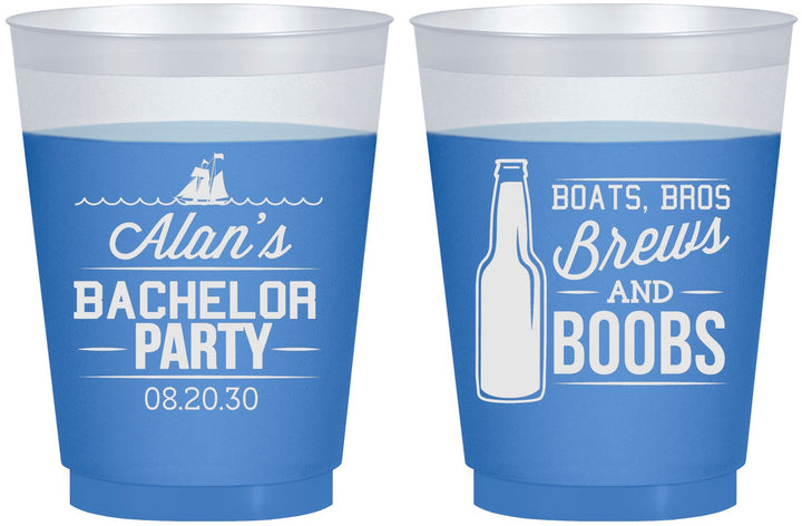 Custom Bachelor Party 16 oz Color Changing Frosted Cups - Brews And Boobs | 40022