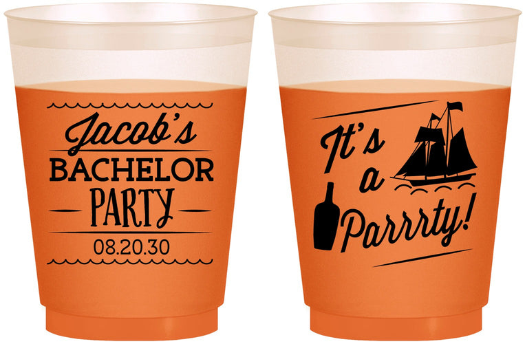 Custom Bachelor Party 16 oz Color Changing Frosted Cups - Boat | 40023