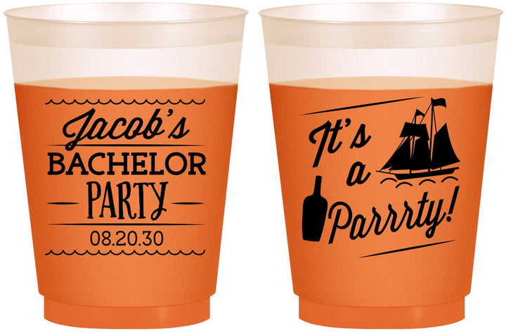 Custom Bachelor Party 16 oz Color Changing Frosted Cups - Boat | 40023