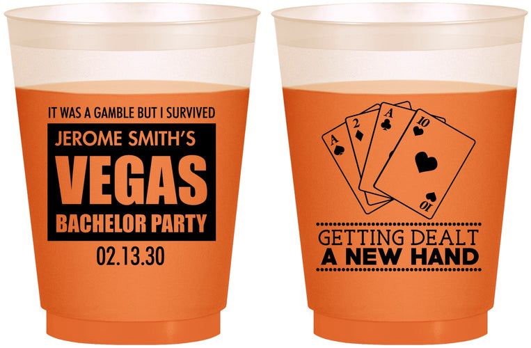 Custom Bachelor Party 16 oz Color Changing Frosted Cups - Las Vegas | 40026