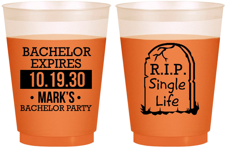 Custom Bachelor Party 16 oz Color Changing Frosted Cups - Rip Single Life | 40028
