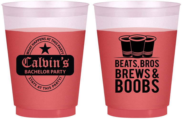Custom Bachelor Party 16 oz Color Changing Frosted Cups - Brews And Boobs | 40031