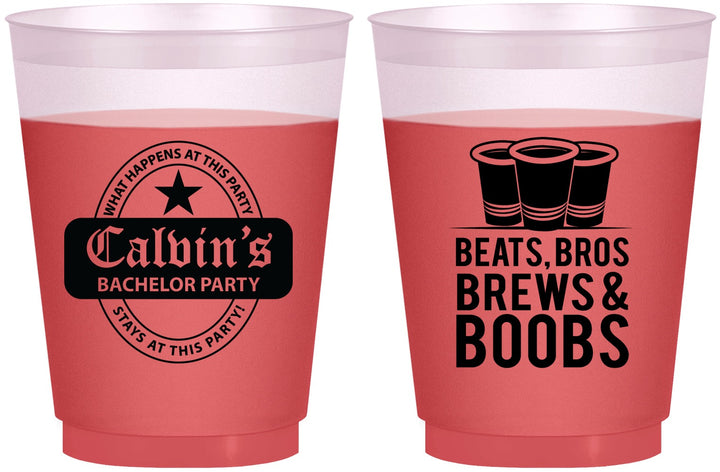 Custom Bachelor Party 16 oz Color Changing Frosted Cups - Brews And Boobs | 40031
