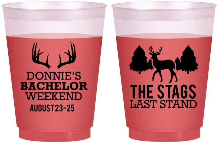 Custom Bachelor Party 16 oz Color Changing Frosted Cups - Stags Last Stand | 40033