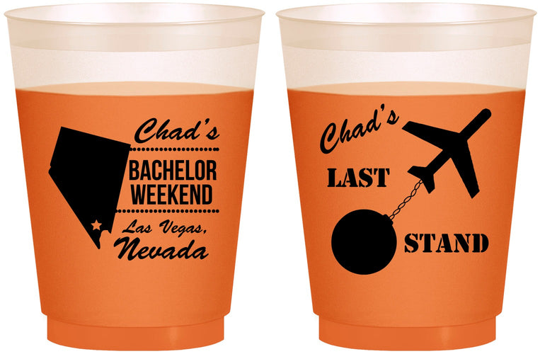 Custom Bachelor Party 16 oz Color Changing Frosted Cups - Last Stand | 40034