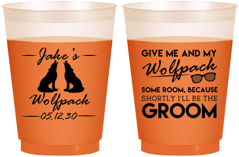 Custom Bachelor Party 16 oz Color Changing Frosted Cups - Wolfpack | 40036