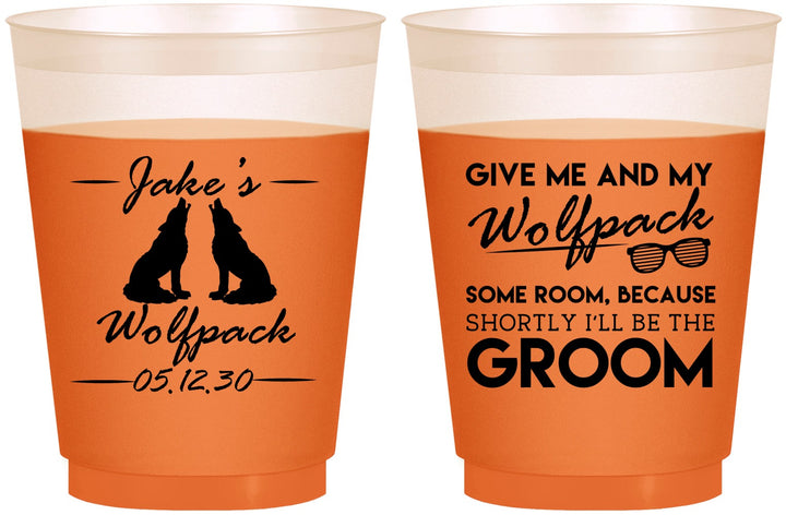Custom Bachelor Party 16 oz Color Changing Frosted Cups - Wolfpack | 40036