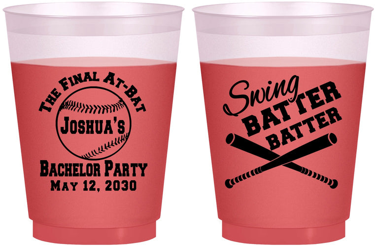 Custom Bachelor Party 16 oz Color Changing Frosted Cups - Baseball | 40038