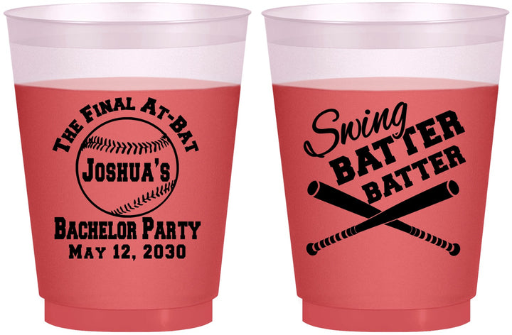 Custom Bachelor Party 16 oz Color Changing Frosted Cups - Baseball | 40038