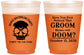 Custom Bachelor Party 16 oz Color Changing Frosted Cups - Groom Doom Skull | 40041