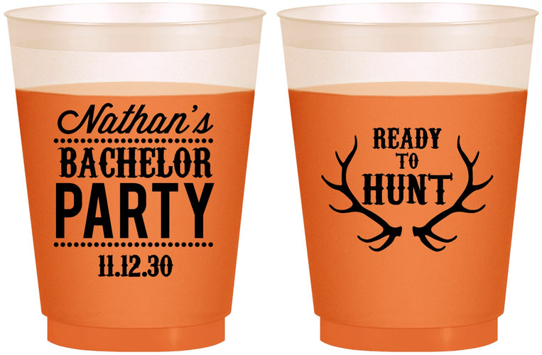 Custom Bachelor Party 16 oz Color Changing Frosted Cups - Ready To Hunt | 40044